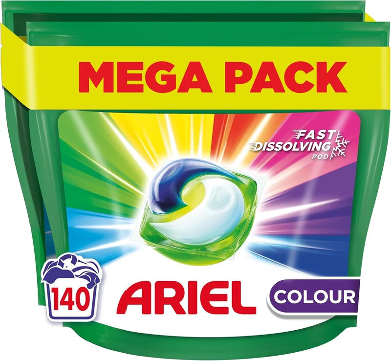 Ariel Dosettes Tout-en-Un Couleur — 140 lavages