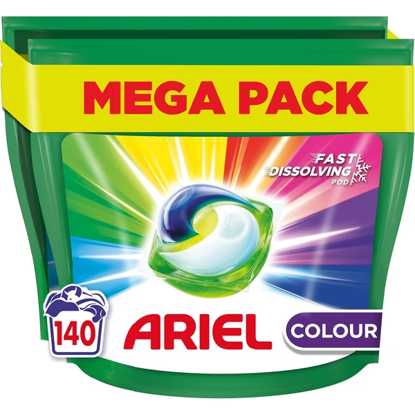 Ariel Dosettes de couleur tout-en-un, 140 lavages