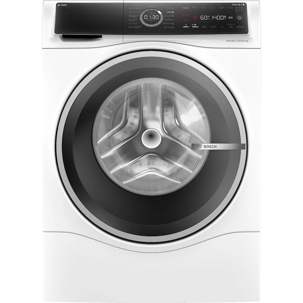 Bosch WNC254A0FR Série 8 - Lave-linge séchant, pose-libre, i-DOS, AntiTache | Blanc, 10,5 kg, 1400 trs/min, Ho